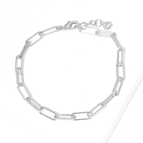 Jewelry - Paperclip White Gold Plated Bracelet